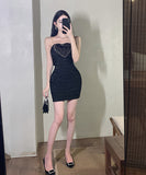 ミニドレス キャバドレス セクシー ベアトップ chic ナイトクラブ Party XH2-LQE5357H449