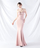 【8色】ロングドレス ナイトドレス ベアトップ 華奢感 キラキラ 宴会 演奏会 誕生日 XH2-YEY31978#