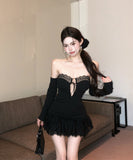 ミニドレス キャバドレス ベアトップ セクシー 谷間見せ パーティー 女子力 hotgirl XH2-ZED882467DXH437