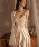 【2点セット】3色 パジャマ セクシー ルームウェア チュール 蝶 透け感 YH8-GR4118