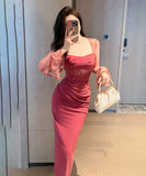 膝丈ドレス 手作り キャバドレス レース セクシー タイトドレス 気質 XH2-JY20866