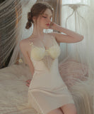 【3色】パット付き セクシー ルームウェア エロかわいい パジャマ レース 谷間魅せ XH8-GR3168