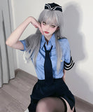 【4点セット】帽子付き体型カバープチプラブルーミニポリス(トップス/スカート/帽子/ネクタイ)XH2-FMS-L022