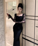 ロングドレス レース 通勤 キャバドレス セクシー 気質 着痩せ 気質 大人可愛い XH2-ZED888553DXH238A