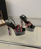 透明感 ハイヒール 花柄 セクシー 宴会 同伴 美足効果 キラキラ ユニーク XH5-XL-MY-2329-7