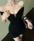 【3色】ミニドレス キャバドレス オフショルダー セクシー おしゃれ ナイトクラブ XH2-XKD-D529-6539-Oct10