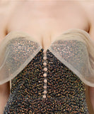 【3色】ロングドレス キラキラ パーティードレス オフショルダー お姫様 誕生日 演奏会 宴会 XH2-YEY18729#