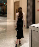 ロングドレス キャバドレス レース 谷間見せ セクシー 指名 気質 おしゃれ XH2-ZED889147DXH343B