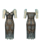 【手作り】膝丈ドレス エレガント 気質 レース 刺繡 セクシー 宴会 二次会 XH2-JY20338