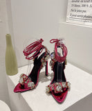 【4色】ハイヒール パンプス エレガント ピカピカ ダイヤモンド 美足効果 YH5-XL-MY-7166-8