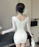 【3色】ミニドレス セクシー キャバドレス 谷間見せ 肌見せ party XH2-DD7348