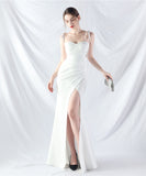 【6色】ロングドレス ナイトドレス ベアトップ 華奢感 スリート 宴会 演奏会 誕生日 XH2-YEY31902#