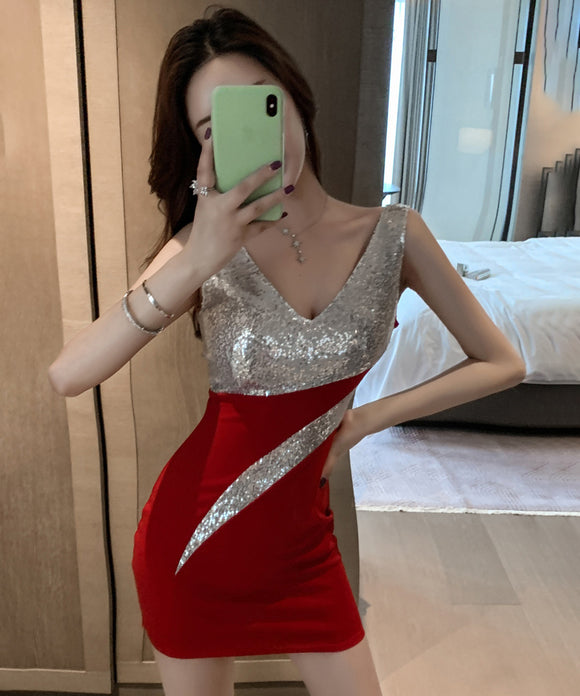 【2色】ミニドレス キャバドレス 新作 キラキラ 今年 パーティー MY2-MLS4088A