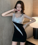 【2色】ミニドレス キャバドレス 新作 キラキラ 今年 パーティー MY2-MLS4088A