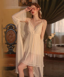 2点セット【4色】パジャマ ルームウェア セクシー Vネック 肌見せ レース XH8-GR2133