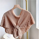 マント 肩挂け ストール ショール ニット 秋冬 防寒 かわいい MY9029