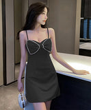 蝶結び キャバドレス ミニドレス オフショルダー 谷間魅せ 新作 セクシー LT2-YM8683