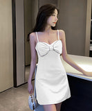 蝶結び キャバドレス ミニドレス オフショルダー 谷間魅せ 新作 セクシー LT2-YM8683