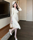 レース   名媛スタイル  ロングドレス  高品質 上手なデザイン 結婚式  LT2-JY9409