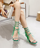 4色 羽毛 ハイヒール  キラキラ 脚長効果  おしゃれ 履きやすい LT5-XL-BLE-533-1