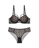 千鳥柄 上下セット  下着 セクシー レース ブラ ボリューム感 美乳 LT9-XQ845