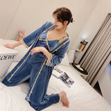 5色 3点セット フランネル ルームウェア セクシー 暖かい 柔らかい MY8003-ALE0833