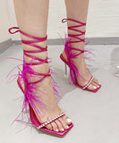 4色 羽毛 ハイヒール  キラキラ 脚長効果  おしゃれ 履きやすい LT5-XL-BLE-533-1