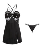 【下着+ドレス2点セット】SEXY レース 高見え 肌触りの良い パジャマ ルームウェア MY8011