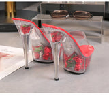 14.5cmスティレットローズサンダルYN5014