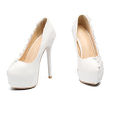 レース 刺繍 披露宴 ハイヒール パンプス かわいい MY5008