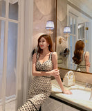 スリムフィットのレーススリングラップ胸ドレス2180