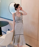 スリムフィットのレーススリングラップ胸ドレス2180