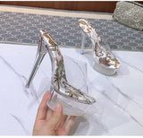 花柄ソールの透明サンダルとスリッパYN5017