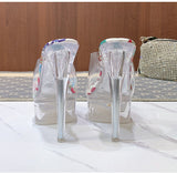 花柄ソールの透明サンダルとスリッパYN5017