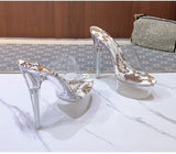 花柄ソールの透明サンダルとスリッパYN5017