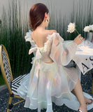 サンドレス ロングドレス セクシー レインボ 海辺 YT2-YLS-002