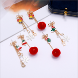 スノーフレーク非対称クリスマスイヤリングYN3018