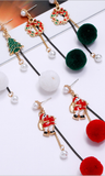 クリスマスファーボールイヤリングYN3019