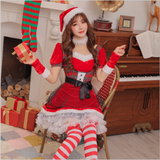 格子縞のステッチのクリスマスパーティードレスYN2114