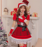 格子縞のステッチのクリスマスパーティードレスYN2114