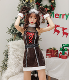 茶色のトナカイの衣装をコスプレYN2116