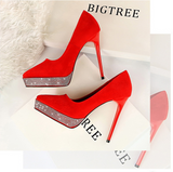 スパンコールスティレットプラットフォームハイヒールYN5006