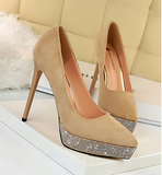 スパンコールスティレットプラットフォームハイヒールYN5006