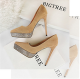 スパンコールスティレットプラットフォームハイヒールYN5006