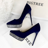 スパンコールスティレットプラットフォームハイヒールYN5006