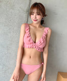 ビキニ モノキニ タンキニ 水着 フリル セクシー 女性 無地 YN7027