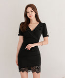 レース ミニドレス キャバドレス セクシー  谷間魅せ LT2-ZED886252BH506