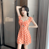 4色 春夏 新作 大人 かわいい 肌見せ 水玉柄 清楚感 ミニドレス キャバドレス MY2-MLS7002