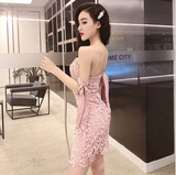 レディースワンピース 二次会ドレス キャバ キャバドレス ペプラム 結婚式 レースワンピースDZ22013