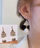 シルバーポストパールイヤリング   YN3028